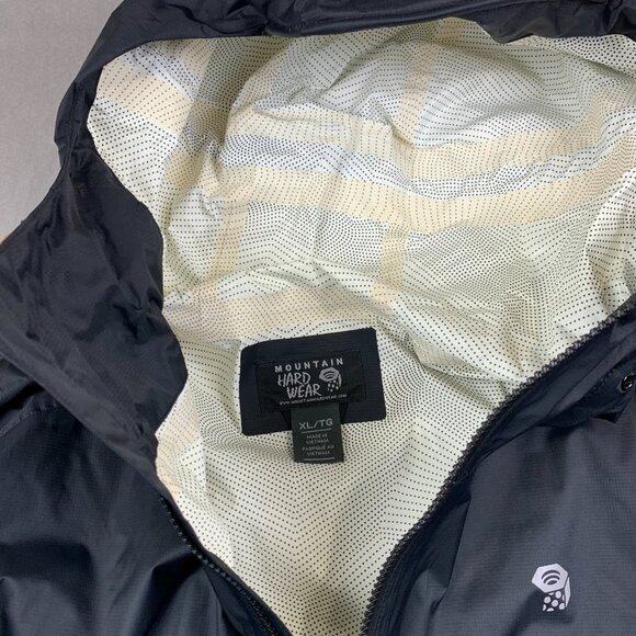 Mountain Hardwear Mens Rain Jacket XL Black Zip Waterproof Taped Seams Vapordry - Picture 5 of 13